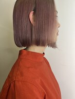 ハピネ(happine..)&nbsp;フレンチカジュアルピンクミルクティーカラー+切りっぱなしボブ