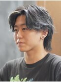 メンズカット/ブリーチカラー/マッシュショート/韓国風/眉毛