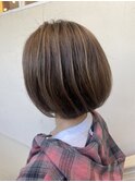 【morio成増/一戸】大人かわいいハイライトボブ前髪なし