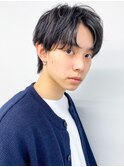 ショートセンターパートツーブロックナチュラルパーマ(清水)