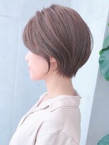 say.ショートショートボブひし形ショートミルクティーベージュ