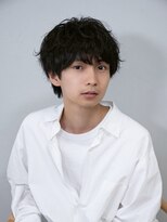 ファルベ(Farbe)&nbsp;ブルーブラック フェザーパーマ サーフカール センターパート