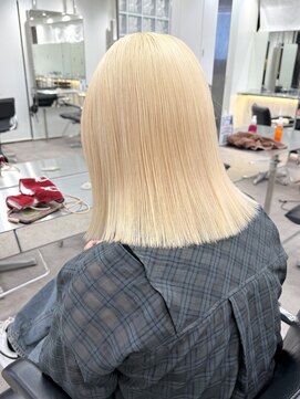 サンクプロジェクト(cinq PROJECT) 原宿韓国顔まわりブロンドホワイトブロンドブロンドベージュ