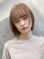 サンクマーケット 渋谷(cinq MARKET) ダブルカラータッセルボブミルクティーブラウンピンクブラウン