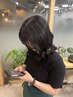 【ケアカラーで艶髪に】ケアカラー+ブロー