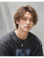 MEN's Baguz MEN'Sカット/ MEN'Sパーマ/ MEN'Sカラー 韓国ミディアム×フェザーパーマ×センターパートレイヤー