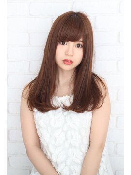 ヘア アンド ビューティー ジーン 日進店(hair&beauty geen) 『geen』Aラインと重めバングで小顔に!人気ロングstyle