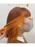 インナーカラー アプリコットオレンジ@原宿