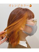 ラフ 原宿(L.a.a.g.f harajuku) インナーカラー アプリコットオレンジ@原宿