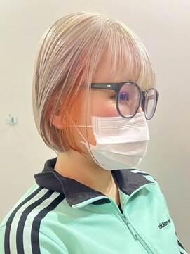 デート 下北沢(DATE) ダブルカラーミルクティーピンクベージュカラーハイトーンカラー