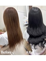 スタイル 横浜(STYLE)&nbsp;before/afterダークカラー＋黒上ロングエクステ８０本/