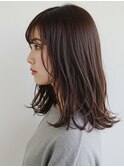 ゆる巻セミディ/無造作カール/マロンベージュ/金山