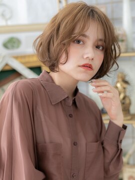 カバーヘア ブリス 上尾西口店(COVER HAIR bliss) フレンチカジュアルくせ毛風波巻きボブパーマh4上尾20代30代40代