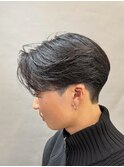 メンズセンターパートニュアンスパーマ毛流れメンズパーマ