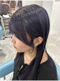 小顔に見える顔周りカット/前髪カット/ラベンダーカラー