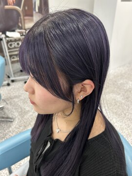 ボタン 熊本(VOTAN) 小顔に見える顔周りカット/前髪カット/ラベンダーカラー