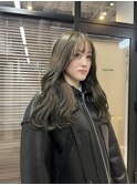 秋色オリーブ◎ブリーチなし透明感レイヤーミディ