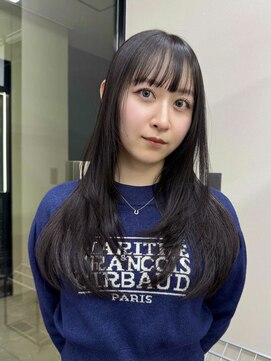 レイヤーカット/ロングレイヤー/ハッシュカット/縮毛矯正