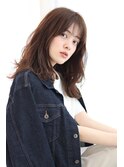 外ハネ☆ひし形シルエット☆ゆる巻きミディ【イルミナカラー】