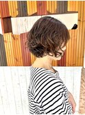 ショートボブ/パーマ