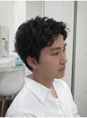 ルーズショートルーズパーマニュアンスパーマ大人メンズヘア