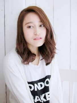 ヘアメイク ナル(hair make nalu) ツヤ系カラーのかきあげミックスカール