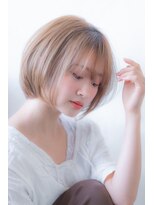 エルフォ(elfo) 【elfo】丸顔にも似合うシースルーバングの内巻きボブ