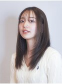 ミディアム/顔まわりレイヤー/シースルー/前髪/梅田/茶屋町