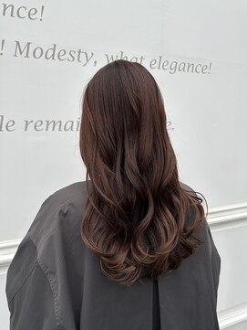 六本木美容室 白金店 ほんのりラベンダーなシンプルブラウンカラー