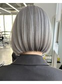 保存必須【海外風ハイトーンボブ】アッシュグレー