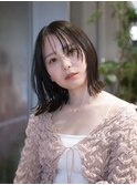 外ハネボブ/ぱつっとボブ/顔周りレイヤー/くびれボブ/茶屋町