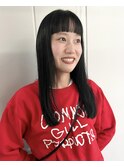 おんまゆぱっつん　ストレートヘア