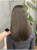 ブリーチなしダブルカラー透明感アッシュグレージュ
