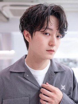 ケアリー 練馬(Carelly) ツイストパーマ七三オールバックマッシュウルフスリークショート