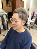 メンズショート×ブリーチ　グレーシルバーカラー