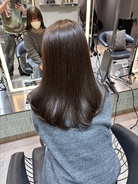 ロンドクロエ 横浜(Lond Chloe) ミニウルフチェリーブラウンブリーチなしレイヤー韓国前髪