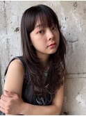 暗髪/レイヤーカット/顔周りレイヤー