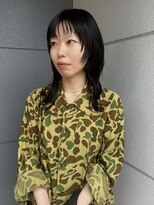 ヘアーアイストゥーレ(HAIR ICI TRE)&nbsp;ハッシュカット×ダークグレー　ミディアムレイヤーウルフカット