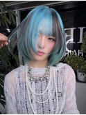ダークブルークラゲヘアケアブリーチカラーヘーゼルベージュ