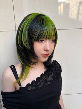 ワワ ヘアサロン 高円寺店(WAWA HAIR SALON) 個性派デザインカラー ウルフレイヤー【高円寺 未羽＊゜】