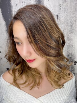ヘアリゾートユア 新大久保店(hair resort YuA) バレイヤージュカラースタイル