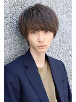 ネイビー(NAVY)&nbsp;メンズ 韓国マッシュ ブリーチカラー グレージュシルバーカラー