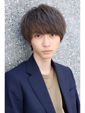 ネイビー(NAVY) メンズ 韓国マッシュ ブリーチカラー グレージュシルバーカラー