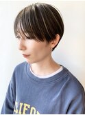 【morio原宿】ショート　ハイライト　ハンサムショート　髪型