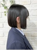 あご下内巻きボブで可愛らしく♪