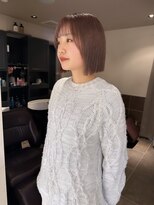 テトラ バイ ネオリーブ 横浜西口店(tetra by neolive)&nbsp;切りっぱなしボブ　暖色ベージュ　艶カラー