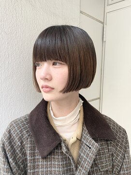 ミクマル(micmal) 20代30代ミニボブココアブラウン小顔美肌ストレート丸み