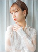 プチショート＃くびれヘアアプリコットオレンジハイライトカラー