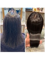 ランド 国分寺(LAND)&nbsp;before after ダメージに見えるクセに縮毛矯正 【縮毛矯正】