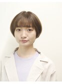 【小顔見え】シースルーバング×丸みショートボブ